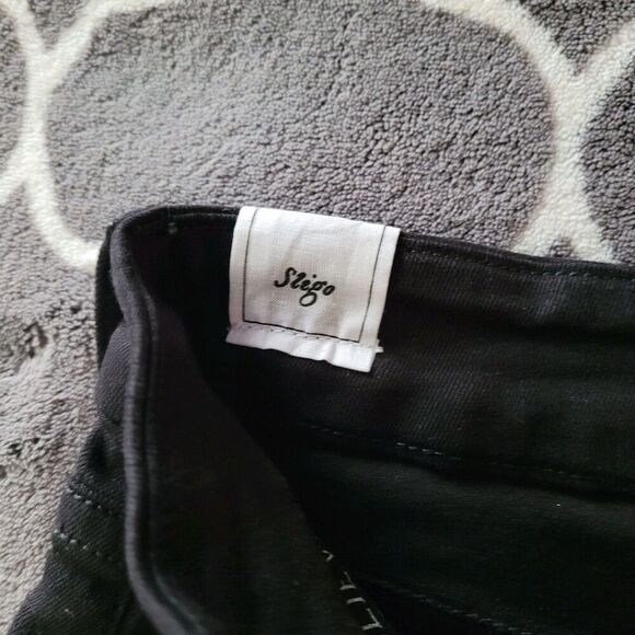 Frank & Eileen Sligo Jeans Sz 31 Black Womens Fray Hem Ankle Skinny 25.5" Inseam - Picture 3 of 12